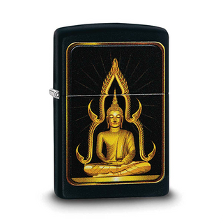 Zippo Black Matte Golden Buddha Lighter